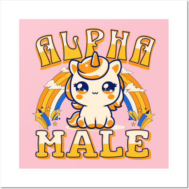 Alpha Male Gym Beast Cute Shirt for Bodybuilder or Boss Wall Art by Snoe